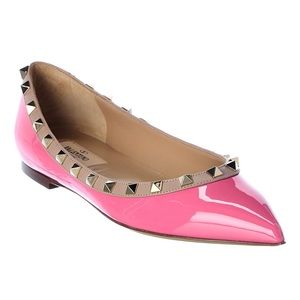 Valentino Patent Rockstud Ballet Flat